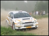Aki ja Miika Teiskonen Toyota Corolla WRC autoga esimesel kiiruskatsel (23.07.2004) Villu Teearu