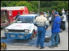 Kimmo Jalava võistlusauto Toyota Starlet hooldusalas. (13.09.2003) Villu Teearu