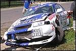 Zbigniew Gabryś - Bartłomiej Boba võistlusauto pärast väljasõitu. Foto: Erakogu