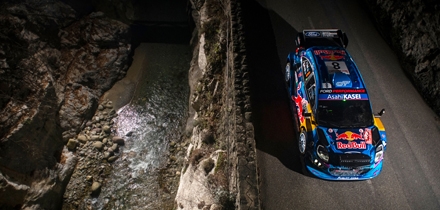 Ott Tänak ja Martin Järveoja Monte Carlo rallil. Foto: Jaanus Ree / Red Bull CP